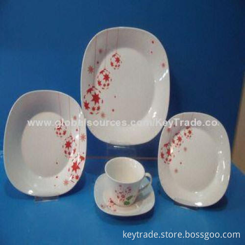 Fine Porcelain 20pcs Dinner Set in Square Shape, with Decal